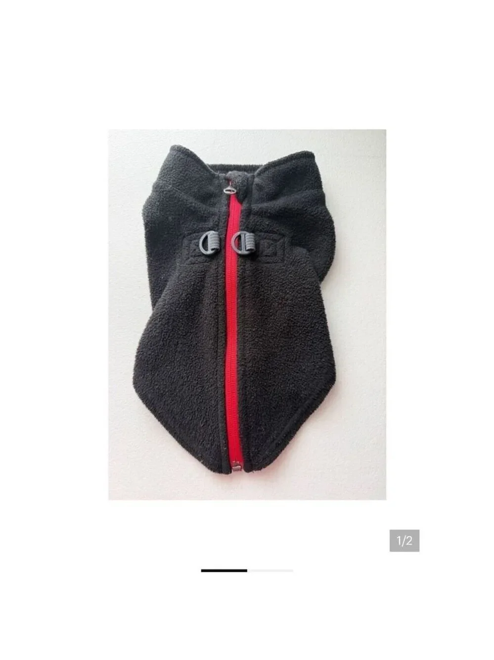 Gooby Black Fleece Dog Jacket Harness Small
